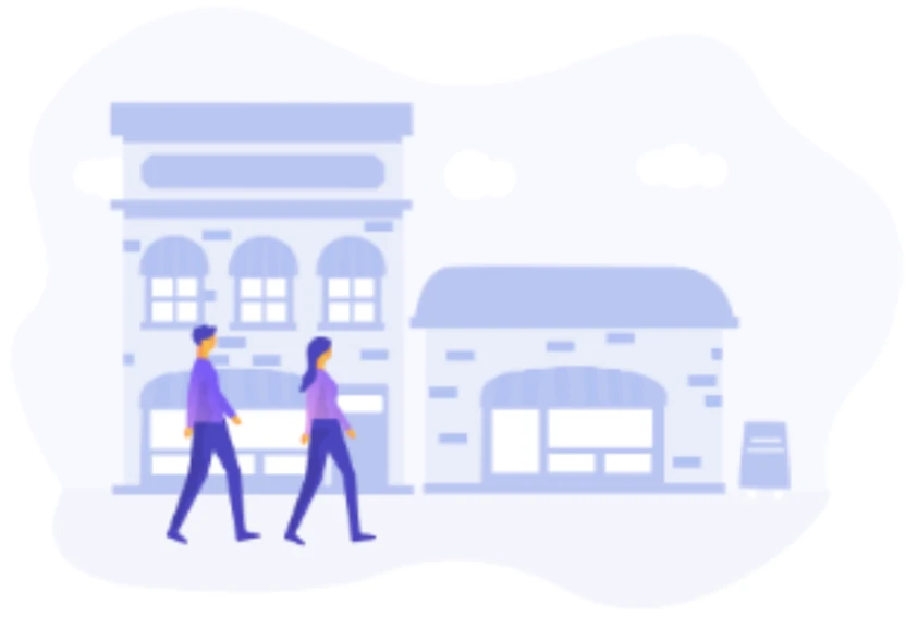 A couple walking together.