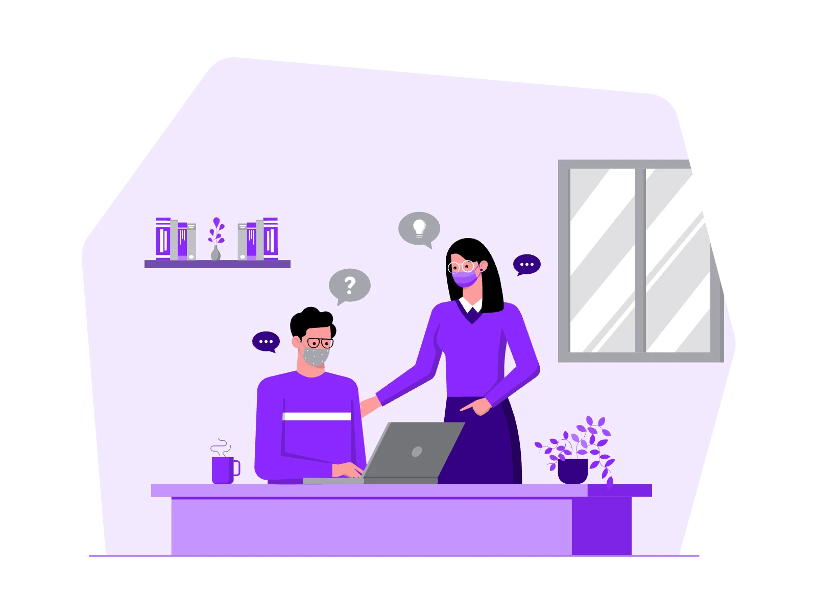 Two colleagues engaged in a discussion.